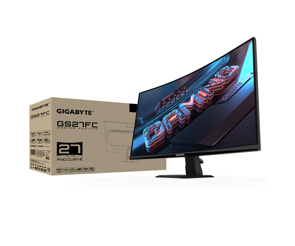 מסך גיימינג קעור Gigabyte GS27FC FHD VA 1MS HDR Ready 180Hz