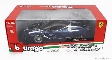 דגם מכונית בוראגו פרארי איבו כחולה Bburago Ferrari FXX-K Evo 1:18