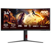מסך מחשב קעור לגיימינג AOC 34" CU34G4Z VA QHD 240Hz 0.3ms 1500R