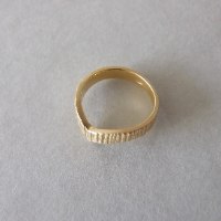 טבעת נישואין V בהשראת עץ מזהב 14K