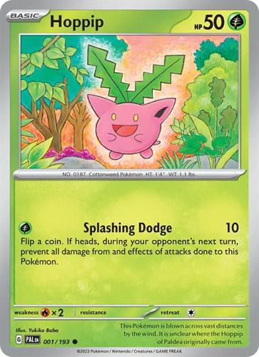 קלף בודד single פוקימון - hoppip - Paldea Evolved - 001/193
