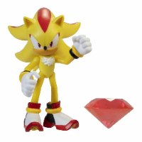 סוניק - בובה סופר שאדו 10 ס"מ עם אביזר - SONIC THE HEDGEHOG 4" FIGURE MODERN SUPER SHADOW