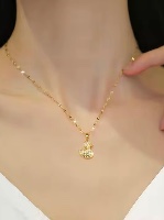 שרשרת דקה תליון ברווז ציפוי זהב