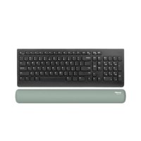 כרית יד Breyta Keyboard Wrist Rest – פריט בודד בצבע ירוק בהיר מונח מתחת למקלדת שחורה