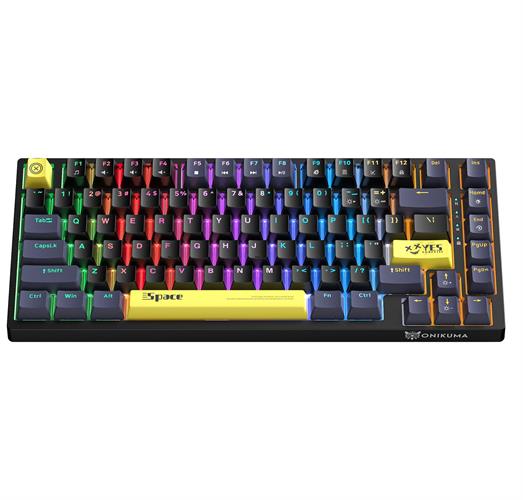 מקלדת גיימינג מכאנית מוארת Onikuma G52 - כוללת מדבקות מקלדת עברית-אנגלית בערכה