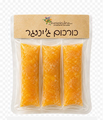 כורכום-ג'ינג'ר אורגני פורמולה אנטי דלקתית - אריזה של 12 כוסיות קפואות (כ 240 גרם)