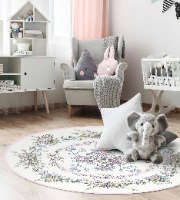שטיח פי.וי.סי עגול זר פרחים  TIVA DESIGN קיים בגדלים שונים