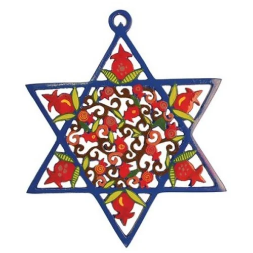 תליון קיר מגן דוד מגזרת רימונים