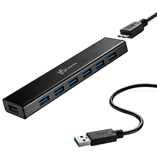 רכזת j5create USB-A 3.0 עם 7 חיבורים