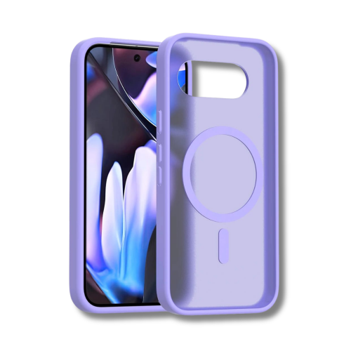 כיסוי מט איכותי ונוח לאחיזה עבור GOOGLE PIXEL 10A עם טבעת מגנטית מובנית בצבע סגול