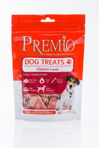 חטיפים לכלבים פרמיו לבבות עוף  100 גרם - PREMIO TREATS CHICKEN LOVER 100G