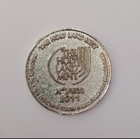 האריה השואג ממגידו ,אסימון ברכה, 25 מ"מ, החברה הישראלית -תשע"א, שנת 2011