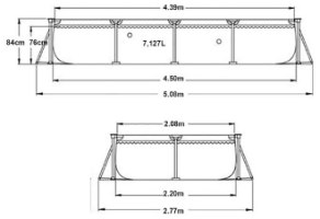 28273 INTEX בריכת צינורות מלבנית 450X220x85