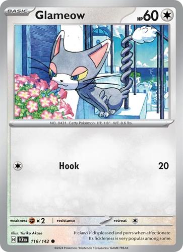 קלף בודד single פוקימון - glameow - Stellar Crown - 116/142