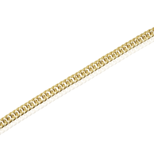 צמיד זהב - צמיד חוליות קארב 7 ממ רוחב - 19 סמ אורך
