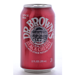 דוקטור בראון משקה  מוגז בטעם דובדבן 355 מ"ל|Dr. Browns Black Cherry Soda
