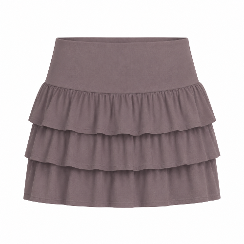 RUFFLES SKIRT- MOCA