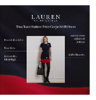 LAUREN RALPH LAUREN Women's Dress Sz 16 Two Tone Button Trim