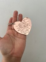 20 מחזיקי מפתחות- לב- ברכת הדרך/מזמור לתודה+חריטה אישית (ניתן להגדיל כמות)