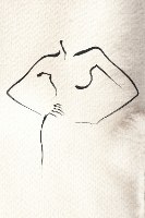 זוג תמונות קנבס אבסטרקטי בסגנון line art סילוא גבר ואישה באוירה רומנטית "Body Line" |תמונות לבית