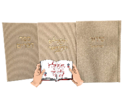 סט סידור + תהילים + ספר דברים קורדרוי בצבע אפור אבן
