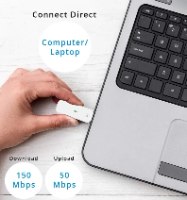 מתאם רשת סלולרי ZTE 4G LTE MF833U1 – יד מחברת את המתאם לשקע USB במחשב נייד