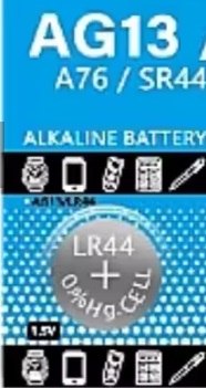 LR44 L1154 battery 1.5V סוללת כפתור למצלמות AG13 / L1154 / LR44 / 157 / V13GA / RW82 / A76