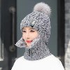 אפור - מחמם צוואר וכובע סריג WinterHug