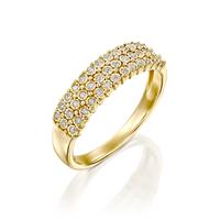 טבעת ערוגות האהבה משובצת יהלומים בזהב לבן או צהוב 14 קראט