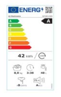 מכונת כביסה 8 ק"ג 1200 סל"ד LG דגם WFS8014WB אל ג'י