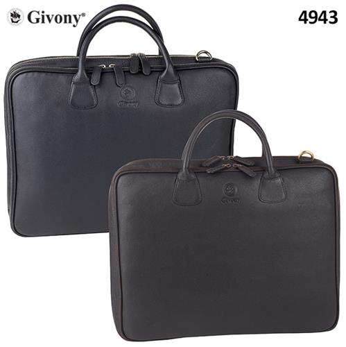 תיק עור איכותי ללטפטופ מבית GIVONY גבעוני 41x30x7ס"מ,  שני תאים מרכזיים, רצועת כתף ורצועת כתף + שתי ידיות מתאים למחשב נייד עד גודל 17.3" דגם GV-4943