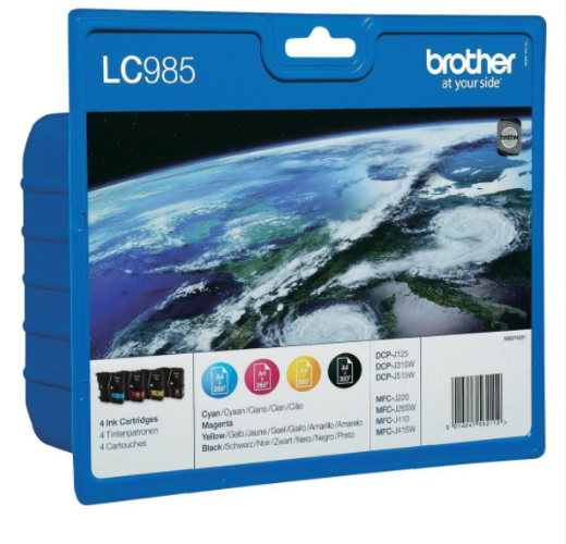 סט ראשי דיו מקורי Brother Original Multipack Ink LC-985