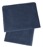 סט של תיק טלית ותיק תפילין עשויים קטיפה כחולה עם אפליקציה ורקמה של הכותל המערבי