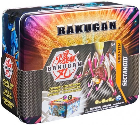 מארז באקוגן - Bakugan Baku-Tin, Sectanoid Premium Collectors Storage Tin with Mystery Bakugan