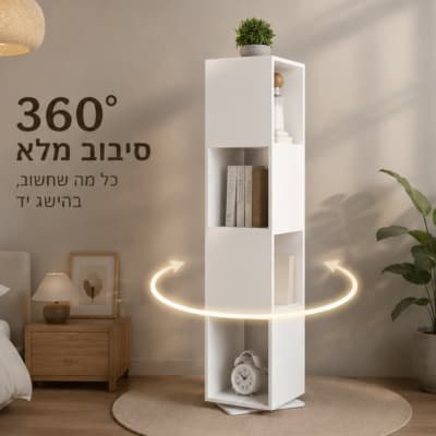 מדף אחסון מסתובב דגם לורה | אלגנט אונליין