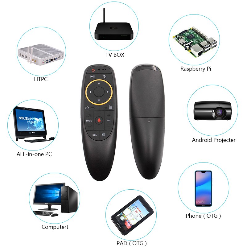 שלט רחוק Air Mouse G10 הדגם המפואר כולל מיקרופון - לסטרימרים, מחשבים וטלויזיות חכמות