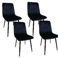 רביעיית כיסאות מרופדים בצבע שחור דגם  VINO black