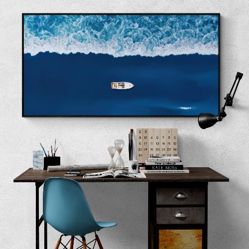 תמונה לרוחב של ים מודפס על קנבס עם או בלי מסגרת מוכנה לתליה, תמונת ים לסלון לחדר שינה או למשרד