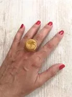טבעת זהב בינונית ספירלה כאמל