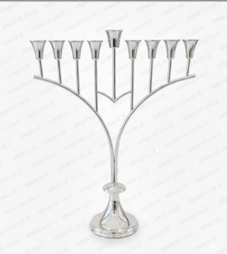 חנוכיה מכסף טהור דגם ויקל 40 ס"מ