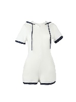 The Street Gala White & Navy Romper