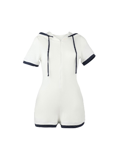 The Street Gala White & Navy Romper