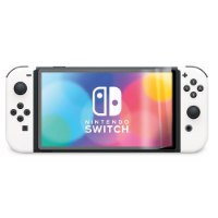 ערכת מגן מסך עבור Nintendo Switch Turtle Beach Multi-Screen Protector Kit – קונסולת Nintendo Switch לבנה מוצגת עם מגן מסך