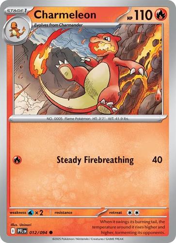 קלף בודד single פוקימון - charmeleon - Phantasmal Flames - 012/094