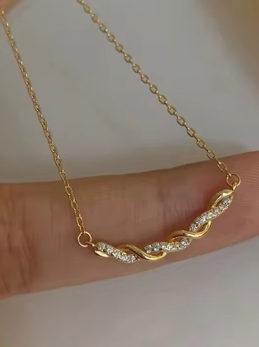שרשרת דקה תליון מסובב ציפוי זהב