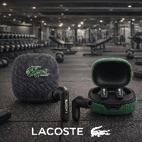 אוזניות אלחוטיות LACOSTE מקוריות עם סינון רעשים (ANC) – דגם TWS שחור