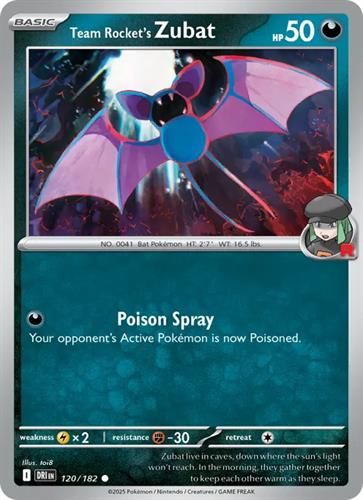 קלף בודד single פוקימון - team rocket's zubat - Destined Rivals - 120/182