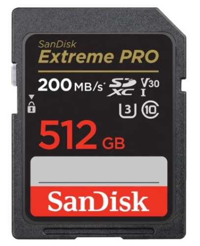 כרטיס זיכרון SanDisk Extreme Pro 4K 200MB/s V30 512GB