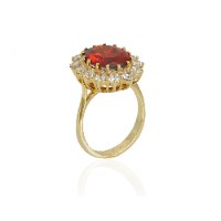 טבעת זהב 14K דגם דיאנה משובצת זרקונים