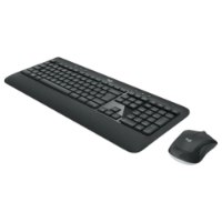 סט מקלדת ועכבר אלחוטיים צבע שחור Logitech MK540 – מקלדת שחורה ועכבר שחור-אפור מוצגים על רקע לבן